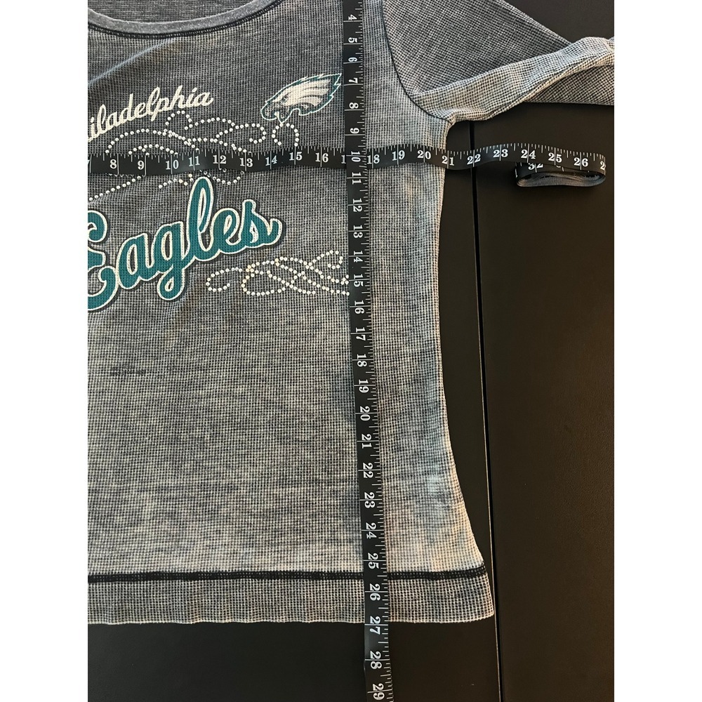 Touch by Alyssa Milano Philadelphia Eagles Thermal Top Grey Rhinestone XL (1167) - Picture 9 of 14